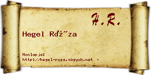 Hegel Róza névjegykártya